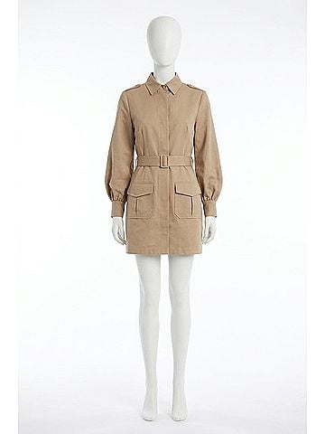 Karina Grimaldi Tiffany Belted Mini Dress in Khaki (view 1)