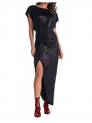 Elan Olivia Midi Dress in Black (view 2)