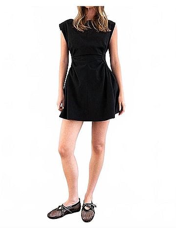 Heyson Sylvia Ruched Waist Mini Dress in Black (view 2)