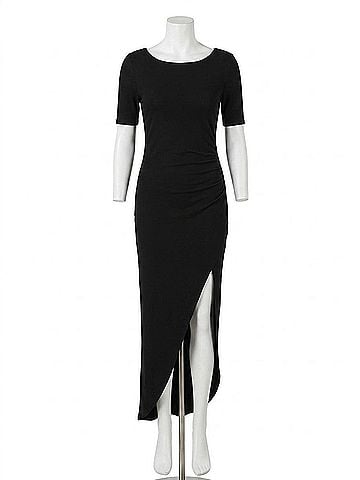 L'Agence Women's Lennon Slit Maxi Dress in Black (view 1)