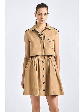 Derek Lam 10 Crosby Sequoia Dress in Camel (view 2)