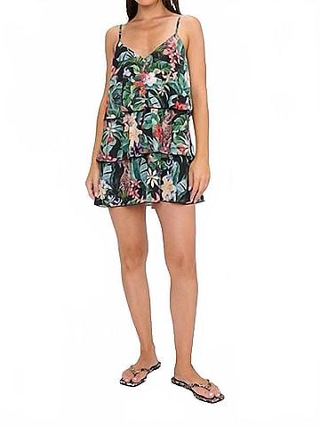 Show Me Your Mumu Suarez Ruffle Mini Dress in Jungle Mirage (view 2)