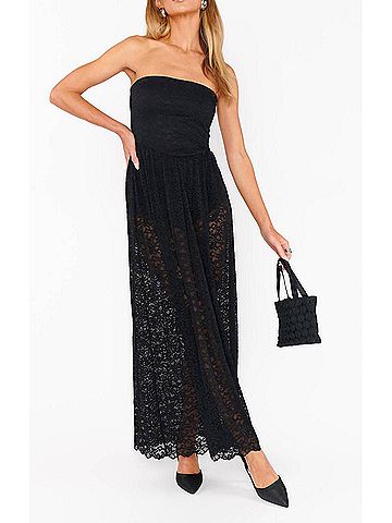 Show Me Your Mumu Diana Drop Waist Dress in Black Lovely Lace (view 2)