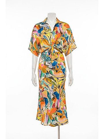 Lavender Brown Adele Tie Front Top Shrug in Nude Orange (view 1)