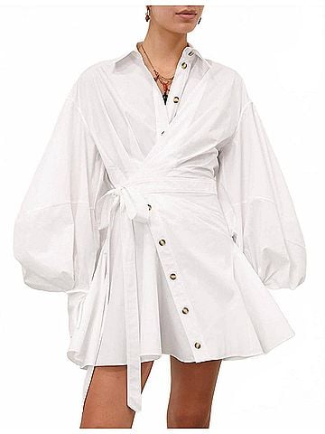 Zimmermann Rebellion Poplin Mini Dress in Ivory (view 2)