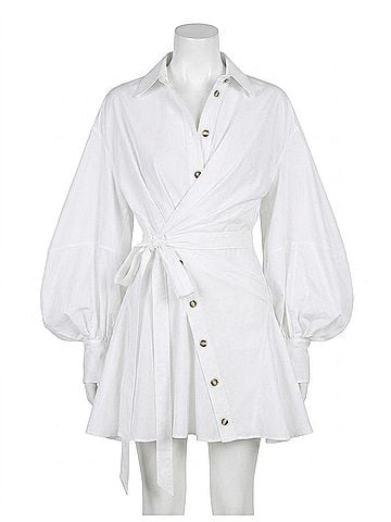 Zimmermann Rebellion Poplin Mini Dress in Ivory (view 1)