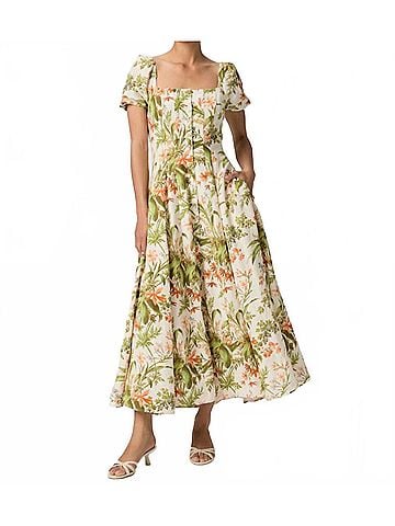 Paige Lindi Dress in Oyster White Multi (view 2)