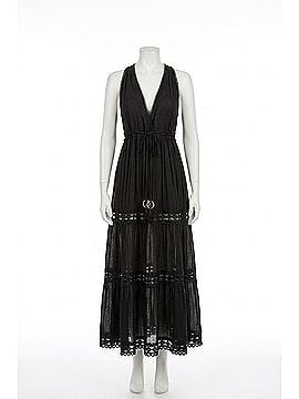 Elan Caicos Midi Dress With Crochet Detail in Black (view 1)