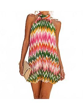 Dress Forum Pleated Halter Mini Dress in Sunset Cosmo (view 2)