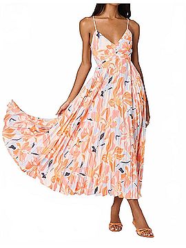 Astr Blythe Floral Dress in Orange (view 2)