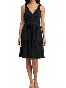 Jordache Tiered Tunic Dress in Black (view 2)
