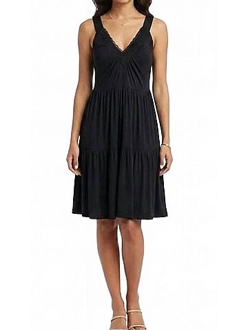 Jordache Tiered Tunic Dress in Black (view 2)