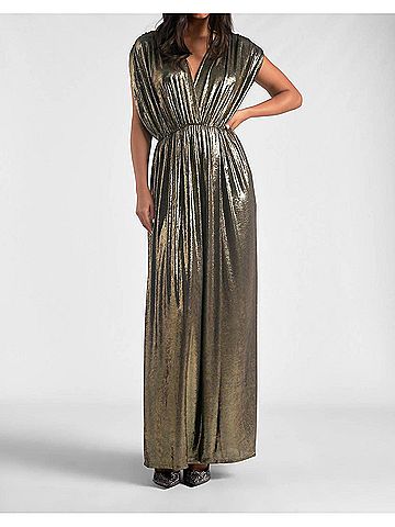 Elan Carlise Maxi Dress in Gold (view 2)