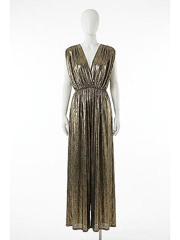 Elan Carlise Maxi Dress in Gold (view 1)