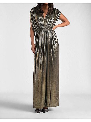 Elan Carlise Maxi Dress in Gold (view 2)