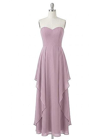 Dessy Collection Lux Strapless Chiffon Dress in Suede Rose (view 1)