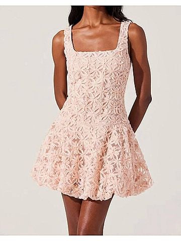 Astr Fable 3d Floral Mini Dress in Blush (view 2)