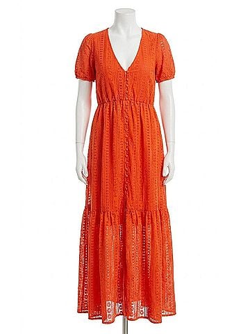 Desigual Tulle Maxi Dress in Poppy (view 1)