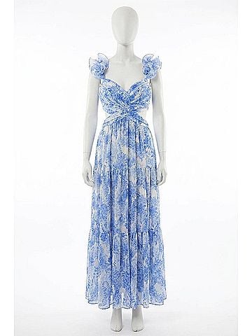 Astr Fritillaria Floral Maxi Dress in Blue (view 1)