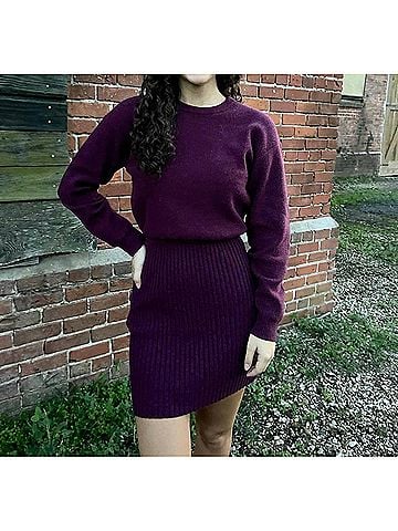 Design History Kaden Sweater Dress in Plum (view 2)