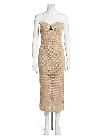 Astr Kasandra Midi Dress in Beige (view 1)