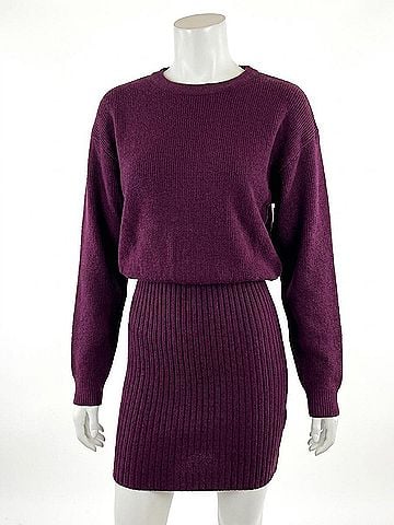Design History Kaden Sweater Dress in Plum (view 1)