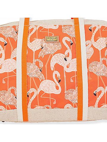 Sun N Sand Women's Flamingo Travel Tote Bag in Orange (view 2)