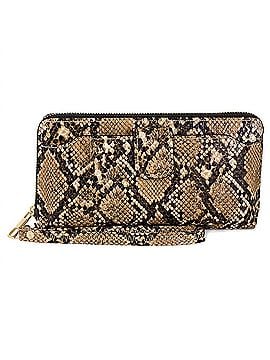 Rebecca and Rifka Women's Snake Print Zip Wristlet Wallet in Dark Brown (view 1)