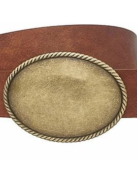 Joia Women's Western Rope Trim Vegan Leather Belt in Brown (view 2)