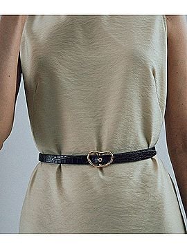 Lizzie Fortunato Skinny Georgia Belt in Brown Croc (view 2)