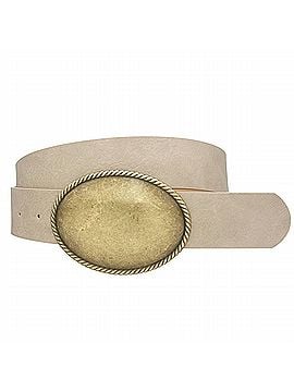 Joia Women's Western Rope Trim Vegan Leather Belt in Taupe (view 1)