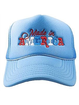 Katydid Collection Women's Made In America Embroidered Foam Trucker Hat in Colbalt Blue (view 1)