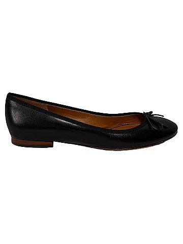 Céline Celine Bow Detail Ballet Flats in Black Leather (view 1)