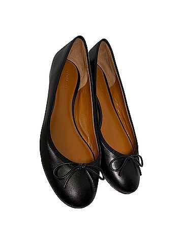 Céline Celine Bow Detail Ballet Flats in Black Leather (view 2)