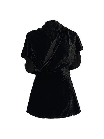 Rick Owens Rick Owens Wrap Blouse in Black Velvet (view 1)
