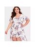 Torrid 97% Rayon 3% Spandex 100% Polyester Floral Purple White Jumpsuit Size 14 - photo 11