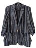 Ellen Tracy 75% Viscose 25% Linen 100% Polyester Stripes Blue White Blazer Size XL - photo 1