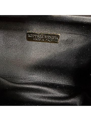 Bottega Veneta Bottega Veneta Intreciatto Tasseled Clutch Bag in Black Satin (view 2)
