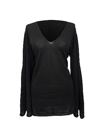 Rick Owens Rick Owens V-Neck Sweater in Black Wool (view 1)
