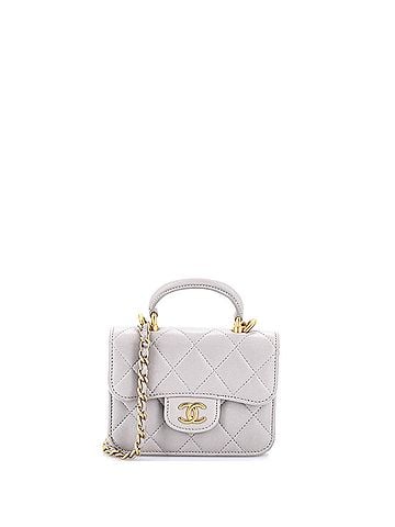 Chanel Top Handle Flap Coin Purse with Chain Quilted Lambskin (view 1)