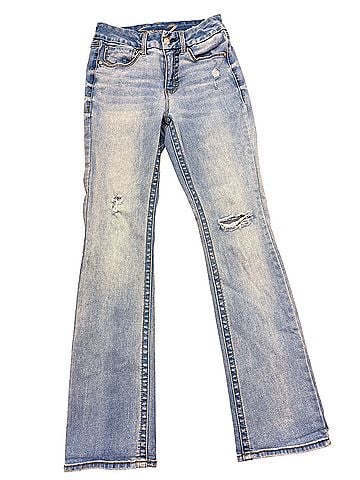 Seven7 Light Wash Flare Slim Straight Jeans (view 1)