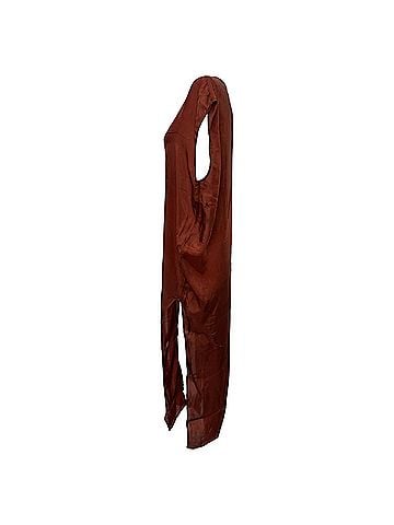 Rick Owens Rick Owens Arrowhead Maxi Dress in Brown Cupro (view 2)