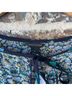 Ann Taylor 100% Polyester Damask White Blue Green Cocktail Dress Size 0 - photo 3