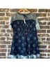 Ann Taylor 100% Polyester Damask White Blue Green Cocktail Dress Size 0 - photo 4