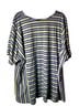 Ulla Popken 100% Cotton Stripes Blue Green Short Sleeve Blouse Size 24 - photo 2