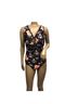 Summer Mae Tropical Black Orange One Piece Swimsuit Size 18 - photo 1