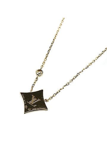 Louis Vuitton LOUIS VUITTON 18K Yellow Gold Star Blossom BB Necklace Q03914 J53914 Diamond 3.9g 38.5cm 40.5cm Sodalite x Women's (view 2)