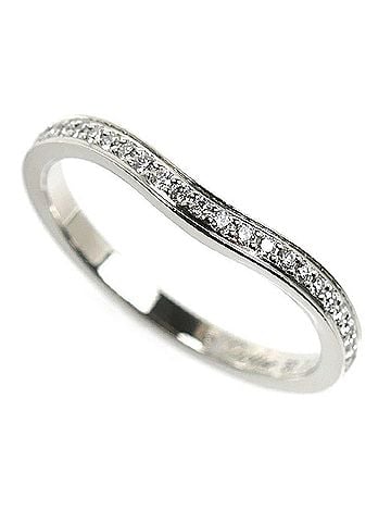 Cartier CARTIER (Cartier) Pt950 Platinum Ballerina Curve Wedding Ring, B4093050, 50 Diamonds, 2.7g, Women's (view 1)