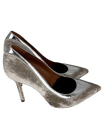 Malone Souliers Malone Souliers Pointed Pumps in Silver Velvet (view 2)