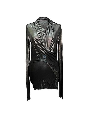 Rick Owens Rick Owens Magnetic Long Sleeve Top in Black Viscose (view 1)